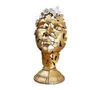 perfk Human Face Figurine Ornament Home Decor Abstract Sculpture Modern Statue for Entrance Countertop Fireplace Bookshelf Gift, Gold