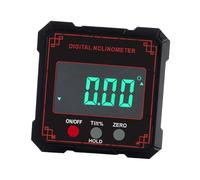 perfk Inclinometer, Digital Spirit Level Angle Measuring Device, Portable, with Electronic Spirit Level Angle on The Base for Welding Projects, Red