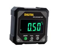perfk Inclinometer, Digital Spirit Level Angle Measuring Device, Portable, with Electronic Spirit Level Angle on The Base for Welding Projects, Yellow