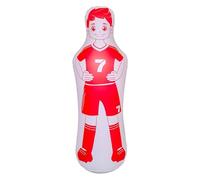 perfk Inflatable Soccer Dummy Football Practice Poles Basketball Defender Tumbler Inflatable Punching Bag, Red