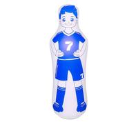 perfk Inflatable Soccer Dummy Football Practice Poles Basketball Defender Tumbler Inflatable Punching Bag, Blue