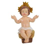 perfk Jesus Nativity Figurine Jesus Figure Doll Hand Painted Child for Living Room Religious Celebration Decor, S
