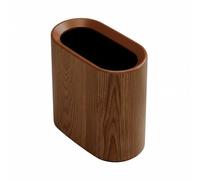 perfk Kitchen Trash Can Double-Layer Wastebasket Compact Garbage Bin Trash Slim Portable Container Suitable for Bedroom Office Living Room Home, Walnut, 0921
