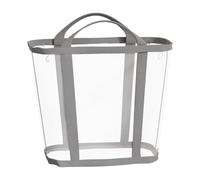 perfk Laundry Basket Dirty Clothes Organizer Mesh Bag with Handles Versatile Lightweight Folding Beach Bag for Indoor Apartment, Gray Large