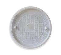perfk Manhole Cover Round Casting Form Concrete Pattern Non Slip Surface Polypropylene Build with Side Handles Smooth Release Suitable for Sewage
