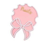 perfk Manicure Photo Prop Bow Shape Professional Versatile Smooth Surface Beauty Salon Props Nail Display Card for Salon Studio, Pink