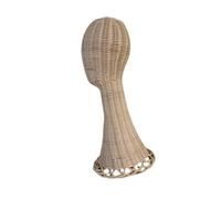 perfk Mannequin Head Wigs Display Model Rattan Freestanding Hat Rack Hat Display Holder Stand for Headphones Headsets Hats Salon, 50cm
