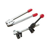 perfk Manual Strapping Machine Tensioner Sealer Cutter System Solid Metal Mechanism with Visible Gears and Firm Lock Engagement Suitable for Warehouses, Lightweight Model Set