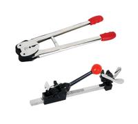 perfk Manual Strapping Machine Tensioner Sealer Cutter System Solid Metal Mechanism with Visible Gears and Firm Lock Engagement Suitable for Warehouses, Reinforced Heavy-Duty Model Set