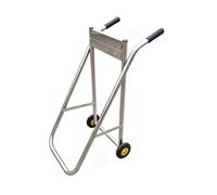 perfk Marine Engine Cart Outboard Motor Stand Stainless Steel Build With Compact Folding Frame And Rolling Wheel Support, 32mm Stainless Steel Tube, 1.5mm Thick, For 30 HP And Below