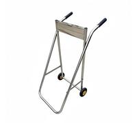 perfk Marine Engine Cart Outboard Motor Stand Stainless Steel Build With Compact Folding Frame And Rolling Wheel Support, 25mm Stainless Steel Tube, 1.5mm Thick, For 30 HP And Below
