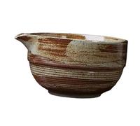 perfk Matcha Bowl Handmade Ceramic Bowl Japanese Tea Cup Traditional Porcelain Tea for Japanese Matcha Preparation, Green Brown