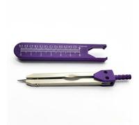 perfk Medical Measuring Compass ECG Interval Caliper Measuring Divider With Scale Stainless Steel Points Handle Carry Case Suitable for cardiac wards resident training simulation l, Purple