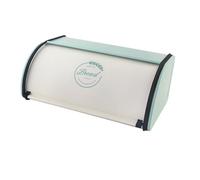perfk Metal Bread Bin Bread Pastry Case Case Kitchen Storage Container with Roll Top Lids for Cabinet, White Green L