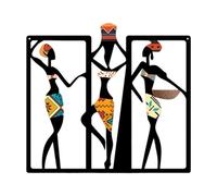 perfk Metal Wall Art African Women Minimalist Gift Decorative Ornament Hanging Decor Wall Sculpture for Bathroom Bedroom Office
