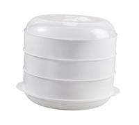 perfk Microwave Steamer,Cooker for Cooking, Cookware Supplies Compact with Lid Microwave Heating Bowl Steamer Bowl for Vegetables, three layer