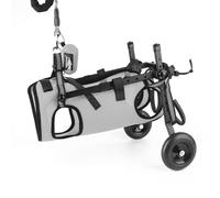 perfk Mobility Dog Support System Adjustable Pet Walking Cart with Harness and Shock Absorbing Wheels for Assisted Movement Suitable for Elderly Dogs Recovery Daily Outings, Gray, S