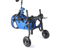 perfk Mobility Dog Support System Adjustable Pet Walking Cart with Harness and Shock Absorbing Wheels for Assisted Movement Suitable for Elderly Dogs Recovery Daily Outings, Blue, S