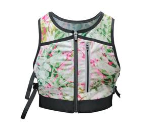 perfk Outdoor Running Vest With Cropped Sports Shape And Multiple Pockets For Storage Polyester Exercise Gear With Zip Pocket Layout And Comfortable , Pink White , size to 4