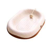 perfk Oval Cats Scratch Pad Kitten Interactive Toy Training Toys with Ball Play Grinding Claw Cat Bed Cat Scratcher Pad, with Ball