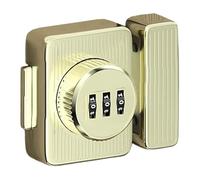 perfk Password Rotary Hasp Lock,Twist Knob Hasp Latch Easy to Install Combination Lock Door Security Latch for Wooden Drawer Shed, Gold