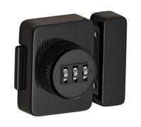 perfk Password Rotary Hasp Lock,Twist Knob Hasp Latch Easy to Install Combination Lock Door Security Latch for Wooden Drawer Shed, Black