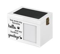 perfk Pet Ashes Urn Pet Wooden Urn Sealed Keepsake Urn Pet Memorial Box Pet Urn for Loss Pet Rabbits Remembrance Gift Home Cats, white