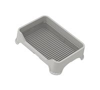 perfk Pet Dog Toilet Corner Pet Litter Pan Indoor Potty Tray Removable Portable Dog Training Potty Tray Puppy for Small Dogs, Gray