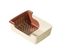 perfk Pet Dog Toilet Training Corner with Litter Separation Raised Edge Dog Potty Tray Litter Tray for Bunny Puppy Kitten Outdoor, Beige