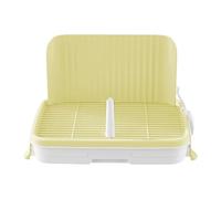 perfk Pet Training Toilet Puppy Training Tray with Removable Post Keep Paw and Floor Clean Dog Potty Pad Dog Training Toilet, Light Yellow