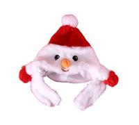 perfk Pet Xmas Hat Headwear Costume Lovely Decoration Winter Soft Headdress Small Dog Cat Caps for Puppy Cats Dogs Party Holiday, Snowman Hat M