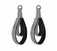 perfk Pilates Wrist Straps Double Loop Handles Fitness Reformer Equipment Non Slip Exercise Accessory with Fleece Lined Comfort Suitable for Studio and Home Gym, Gray