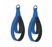 perfk Pilates Wrist Straps Double Loop Handles Fitness Reformer Equipment Non Slip Exercise Accessory with Fleece Lined Comfort Suitable for Studio and Home Gym, Blue