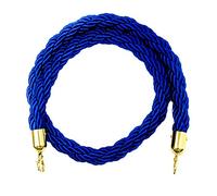 perfk Queue Rope Barrier Twisted Rope Crowd Control with Ends 1.5m/2m/3m - as described, 2m Blue