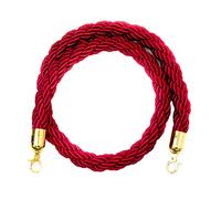 perfk Queue Rope Barrier Twisted Rope Crowd Control with Ends 1.5m/2m/3m - as described, 2m Red