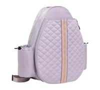 perfk Quilted Tennis Racket Bag Backpack, Quilted Tennis Crossbody Backpack, Badminton Racquet Bag for Gyms, Violet