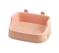 perfk Rabbit Litter Box Cage Toilet Rectangular Easy to Clean Bunny Potty Corner Pet Cage Pan for Guinea Pig Squirrel Hedgehog, pink