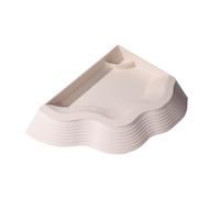 perfk Reptile Bathing Pool Tortoise Water Bowl Reptile Feeding Dish for Bearded Dragon, White