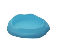 perfk Reptile Water Dish Drinking Tray Corner Shallow Small Feeder Terrarium Decor for Frog Gecko Tortoise Amphibian Chameleon, Blue