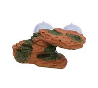 perfk Rock Tortoise Floating Dock Resting Basking Terrace Reptiles Dock Resting Terrace Stone Resin Step Turtle Tank, Desert