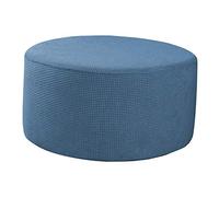 perfk Round Pouffe Cover Footstool Storage Covers Stool Pouf Stretch Covers, Machine Washable (Large, 58-65cm), Blue
