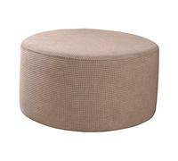 perfk Round Pouffe Cover Footstool Storage Covers Stool Pouf Stretch Covers, Machine Washable (Large, 58-65cm), Kahki