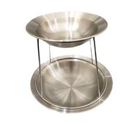 perfk Seafood Stand Seafood Tray Rack Stainless Steel Tray Stand for Dessert Wedding Birthday, Deep Basin