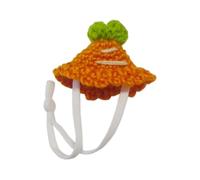 perfk Small Animals Hat Hamster Hat Adjustable Photo Prop Headgear Hand Knitted Hat for Rodent Parrots Squirrel Pigeons Lizards, carrot