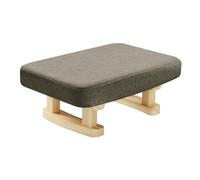 perfk Small Low Ottoman Sofa Footrest Padded Foot Stool,Foot Rest with Wooden Legs for Bedroom, coffee color