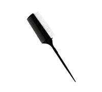 perfk Smoothing Brush 3 in 1 Design Tail Comb Portable Styling Professional Highlighting Comb Ponytail Hair Brush for Salon Dancer, Black