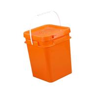perfk Square Bucket All Purpose Pail with Handle and Lid Food Storage Container for House Cleaning Outdoor Picnics Construction, 13L 25.5x25.5x31.1cm