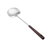 perfk Stainless Steel Wok Turner Wood Handle Kitchenware for Chefs Cooks Kitchen Gadget, 31.5cmx8.8cm