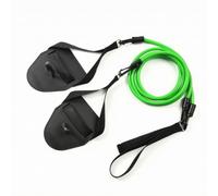 perfk Swim Training Band With Hand Paddles For Dryland Swimming Exercise Build Upper Body Strength Using Elastic Resistance Tube For Stroke Mechanics , Green , 40 Lbs