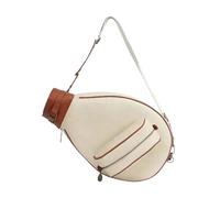 perfk Tennis Shoulder Bag Adjustable Strap Women Men Players Outdoor Professional Lightweight Carrying Badminton Pickleball Bag, White and Brown